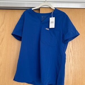 NWT Figs Winning Blue One Pocket Catarina Scrub Top